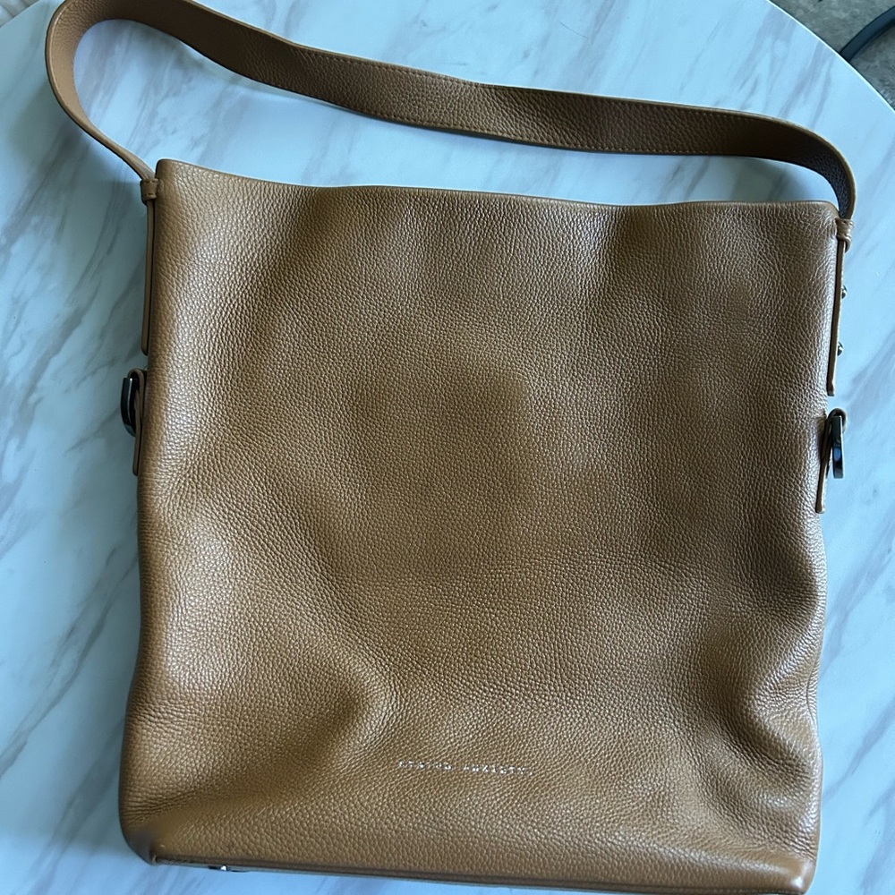 Status Anxiety Tan Pebbled Leather Shoulder Bag